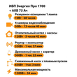 ИБП для котла Энергия Про 1700 + Аккумулятор 75 Ач 12 В (1200Вт - 34мин) - ИБП и АКБ - ИБП для котлов - Магазин электротехнических товаров Проф Ток